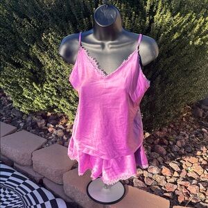 Victoria's Secret silky satin lace-trim lilac pajama XS-brand new/never used